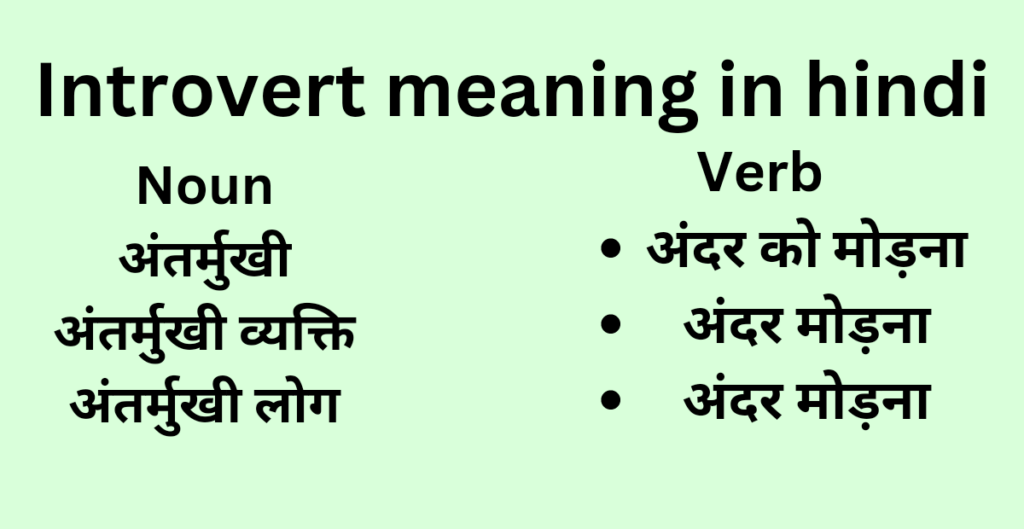 Introvert meaning in hindi