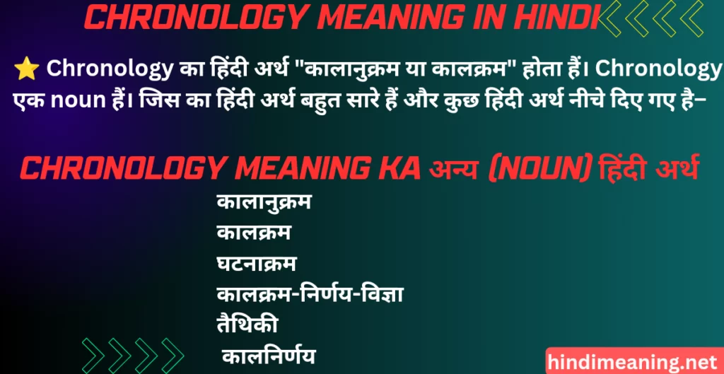 Chronology Meaning In Hindi