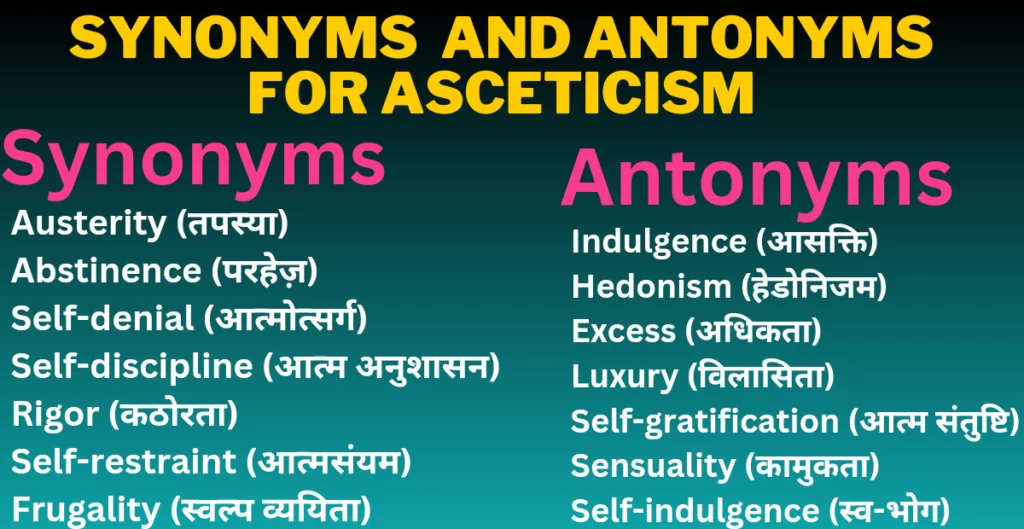Asceticism Meaning In Hindi